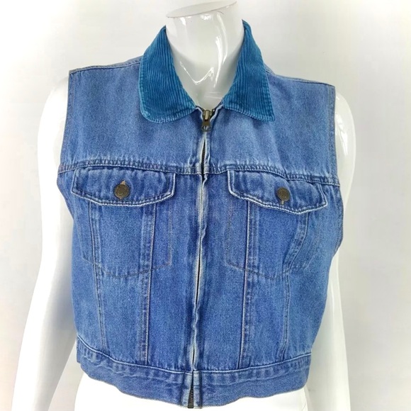 Vintage Northwest Blue Crop Denim Vest - Picture 4 of 6